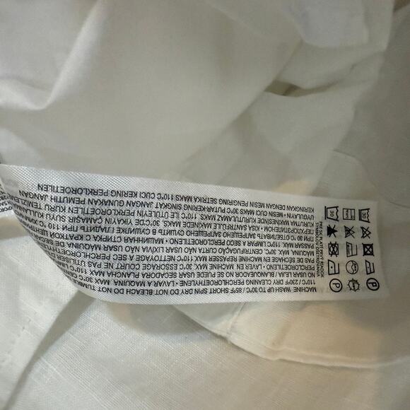 MNG medium Laia linen cap sleeve belted shirt midi dress D1 3066 - Picture 12 of 14